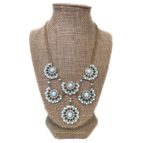 Jewelry - ♥️ FREE ♥️ Blue White Crystal Tiered Statement Necklace